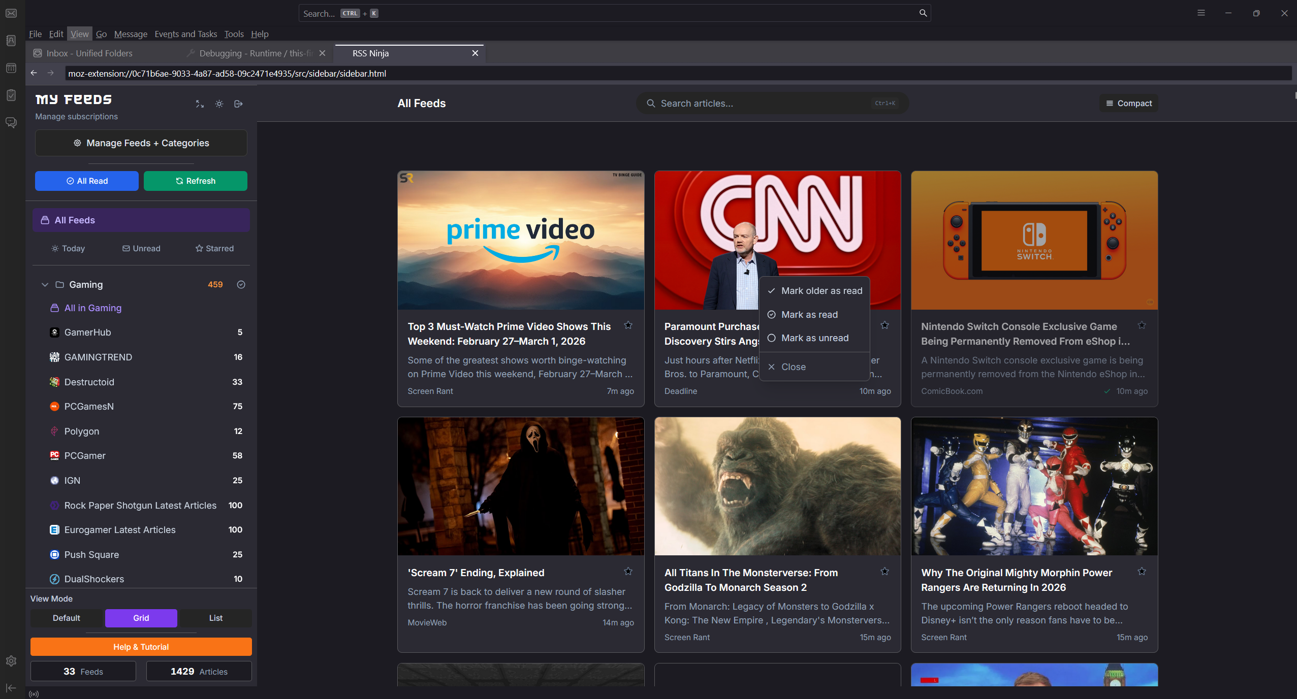 RSS Ninja Thunderbird